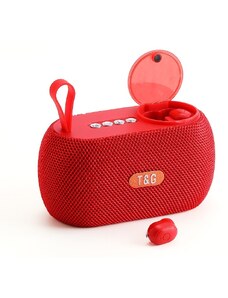 T&G Ασύρματο ηχείο Bluetooth με σετ ακουστικά - TG810 - 889459 - Red