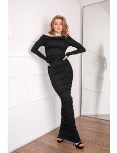 Joy Fashion House Stein μακρύ φόρεμα με ελεύθερους ώμους μαύρο