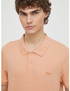 Βαμβακερό μπλουζάκι πόλο Levi's χρώμα: πορτοκαλί
