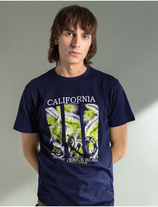 Splendid Ανδρικό κοντομάνικο t-shirt με τύπωμα "CALIFORNIA" Navy Blue