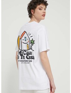 Βαμβακερό μπλουζάκι On Vacation Mi Casa χρώμα: άσπρο, OVC T149