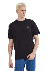 TOMMY HILFIGER Tommy Jeans ανδρικό βαμβακερό t-shirt μαύρο cotton regular fit DM0DM17995-BDS