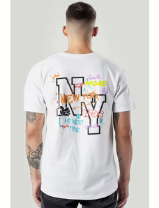 UnitedKind New York Smile More, T-Shirt σε λευκό χρώμα