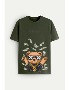 UnitedKind Moneymaker Teddy, T-Shirt σε χακί χρώμα