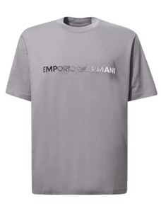 Emporio Armani T-shirt κανονική γραμμή γκρι βαμβακερό
