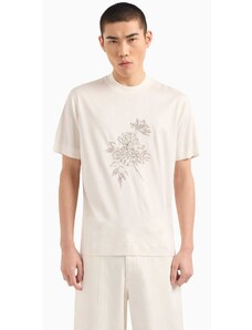 Emporio Armani T-shirt κανονική γραμμή μπεζ lyocell