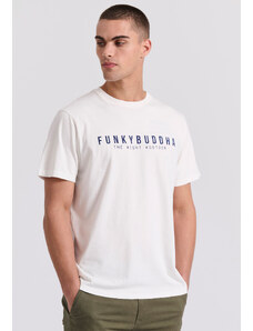 Ανδρικό T-shirt Funky Buddha FBM009-010-04 EKPOY-OFF WHITE