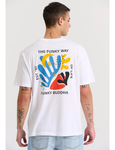 Ανδρικό T-Shirt Funky Buddha FBM009-070-04 ΛEYKO