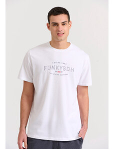 Ανδρικό T-Shirt Logo Funky Buddha FBM009-094-04 ΛEYKO