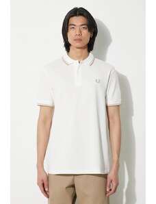 Βαμβακερό μπλουζάκι πόλο Fred Perry Twin Tipped χρώμα: άσπρο, M3600.U83