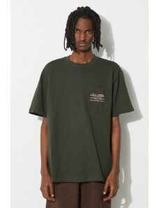 Βαμβακερό μπλουζάκι Filson Embroidered Pocket ανδρικό, χρώμα: πράσινο, FMTEE0042