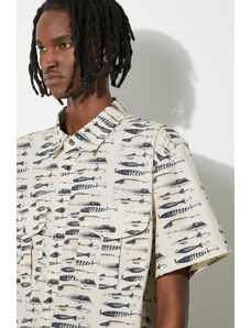 Βαμβακερό πουκάμισο Filson Washed SS Feather ανδρικό, χρώμα: μπεζ, FMCAM0007