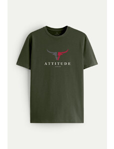 UnitedKind Goat Attitude, T-Shirt σε χακί χρώμα