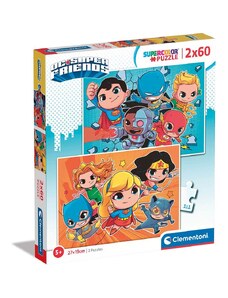 Clementoni Παιδικό Παζλ Supercolor DC Comics Super Friends 2x60 τμχ