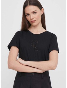 Μπλουζάκι Lauren Ralph Lauren χρώμα: μαύρο