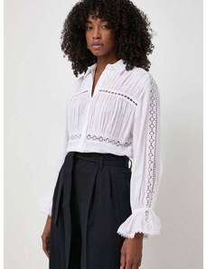 Βαμβακερό πουκάμισο Luisa Spagnoli BALSAMICA χρώμα: άσπρο, 540945