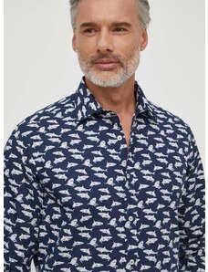 Βαμβακερό πουκάμισο Paul&Shark ανδρικό, χρώμα: ναυτικό μπλε, 24413017CF