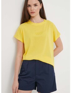 Βαμβακερό μπλουζάκι North Sails γυναικείο, χρώμα: κίτρινο, 093372