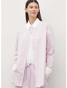 Βαμβακερό πουκάμισο Samsoe Samsoe χρώμα: ροζ