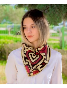 Ancient Greek Scarves Large scarf in pink and gold design