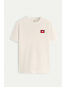 UnitedKind Switzerland flag, T-Shirt σε εκρού χρώμα