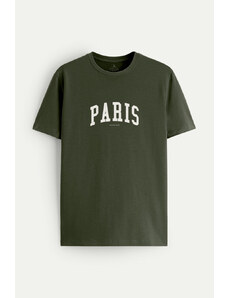 UnitedKind Paris Letters, T-Shirt σε χακί χρώμα
