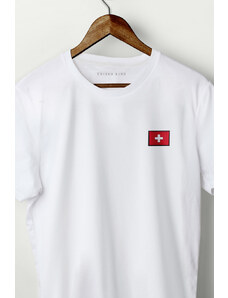UnitedKind Switzerland flag, T-Shirt σε λευκό χρώμα