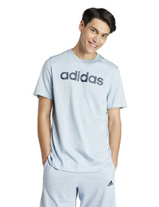 Ανδρική Κοντομάνικη Μπλούζα Adidas-Essentials Single Jersey Linear Embroidered Logo Tee - Μπλε
