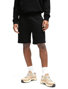 Boss Cotton-Terry Regular-Fit Shorts With Logo Badge-Black