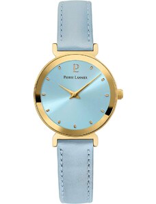 PIERRE LANNIER Pure - 035R566, Gold case with Light Blue Leather strap