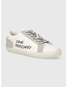Δερμάτινα αθλητικά παπούτσια Love Moschino χρώμα: άσπρο, JA15512G0IIAC10A