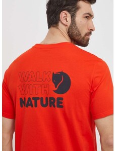Μπλουζάκι Fjallraven Walk With Nature χρώμα: πορτοκαλί, F12600216