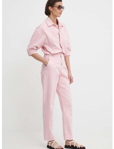Ολόσωμη φόρμα τζιν Pepe Jeans χρώμα: ροζ