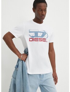 Βαμβακερό μπλουζάκι Diesel T-DIEGOR-K74 ανδρικό, χρώμα: άσπρο, A12502.0GRAI