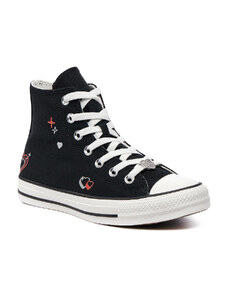 Converse Chuck Taylor All Star Heart Hi Black/Vint. White Γυναικεία Sneakers Μαύρα (A09116C)