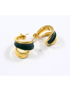 jewels4u Καρφωτά σκουλαρίκια σε αποχρώσεις του πράσινου και του χρυσού - JWLS11871