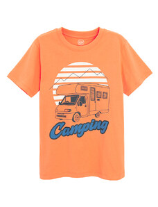 COOL CLUB Μπλούζα κοντομάνικη πορτοκαλί με στάμπα CAMPING VAN