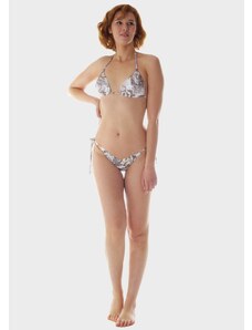 gsecret Γυναικείο σετ μαγιό bikini all print ενσωματωμένη push up ενίσχυση slip brazil.Καλύπτει B-C Cup ΓΚΡΙ