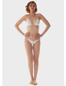 gsecret Γυναικείο σετ μαγιό bikini all print ενσωματωμένη push up ενίσχυση slip brazil.Καλύπτει B-C Cup ΛΕΥΚΟ