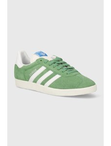 Σουέτ αθλητικά παπούτσια adidas Originals Gazelle χρώμα: πράσινο, IG1634