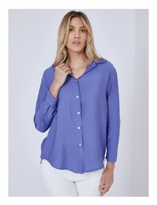 Celestino Μονόχρωμο πουκάμισο μπλε για Γυναίκα