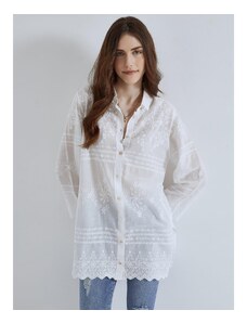 Celestino Μακρύ πουκάμισο με κέντημα λευκο για Γυναίκα
