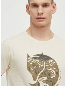Βαμβακερό μπλουζάκι Fjallraven Arctic Fox T-shirt ανδρικό, χρώμα: μπεζ, F87220