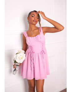 Joy Fashion House Pearl μίνι φόρεμα ροζ