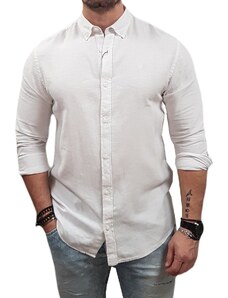 Jack&Jones -12251024 - JPR Cc Maze Linen Shirt L/S Button Down - Bright White - Comfort Fit - Πουκάμισο MAO