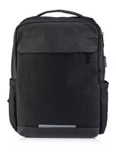 INSPIRE Backpack Υφασμάτινο Μονόχρωμο - Μαύρο - 001001