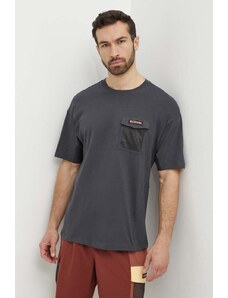 Βαμβακερό μπλουζάκι Columbia Painted Peak ανδρικό, χρώμα: γκρι, 2074481