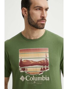 Βαμβακερό μπλουζάκι Columbia Path Lake Path Lake ανδρικό, χρώμα: πράσινο, 1934814 1934814