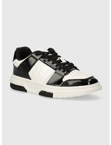 Δερμάτινα αθλητικά παπούτσια Tommy Jeans THE BROOKLYN PATENT χρώμα: μαύρο, EN0EN02528