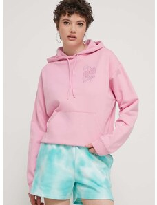 Βαμβακερή μπλούζα HUGO γυναικεία, χρώμα: ροζ, με κουκούλα, 50514080